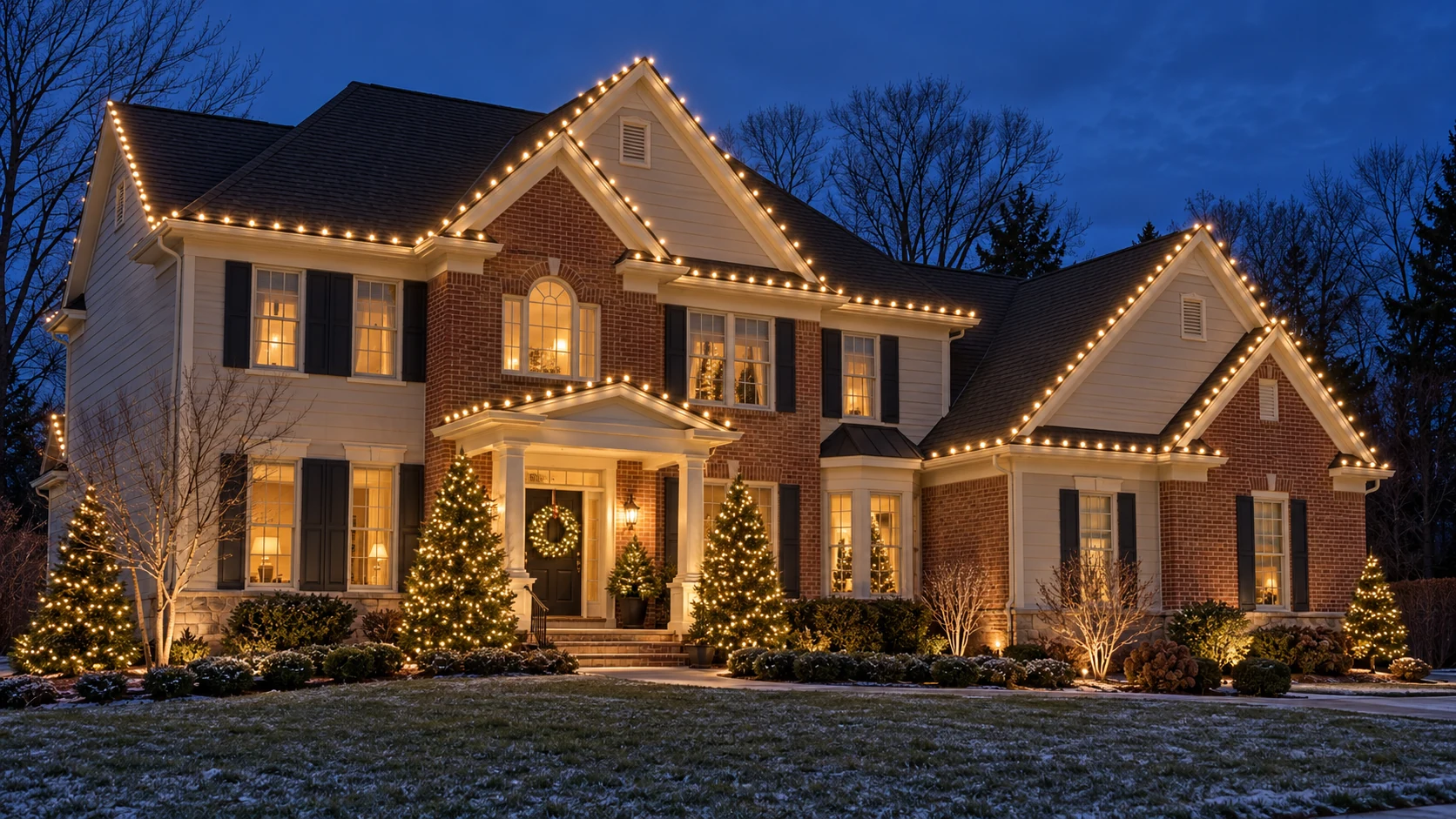 Warm white holiday lighting design inspiration
