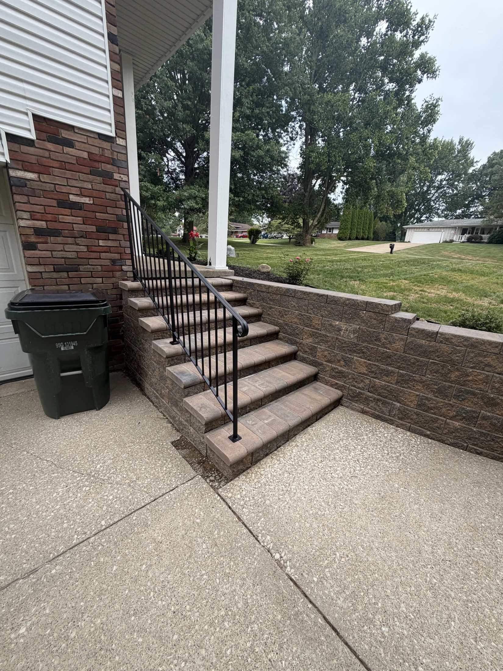 Stone entry and railing detail